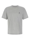 Brunello Cucinelli Layered Crewneck T-shirt Stitch Detailing In Gray