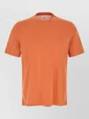 Brunello Cucinelli Orange Logo Crew Neck T-shirt