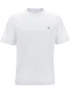 Brunello Cucinelli Men Cotton Jersey Crew-neck T-shirt With Logo And Faux-layering In Multicolor