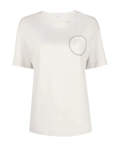 Brunello Cucinelli Logo-print T-shirt In White