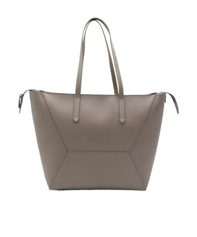 Brunello Cucinelli Double-handle Shoulder Bag In Gray