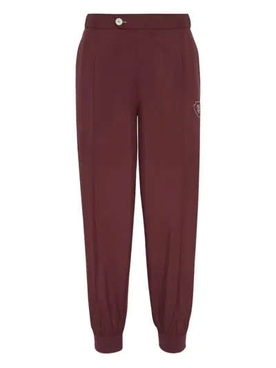 Brunello Cucinelli Logo-print Track Pants In Red