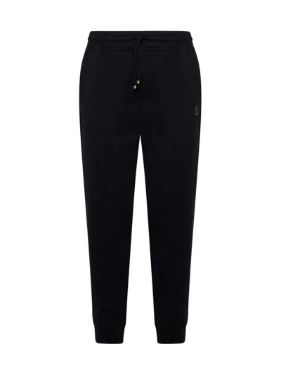 Brunello Cucinelli Logo Printed Drawstring Track Pants In Black