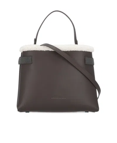 Brunello Cucinelli Logo Printed Tote Bag In Black
