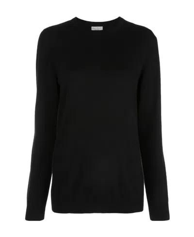 Brunello Cucinelli Logo Pullover In Black
