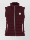 Brunello Cucinelli Logo Quilted High Collar Sleeveless Jacket In Red