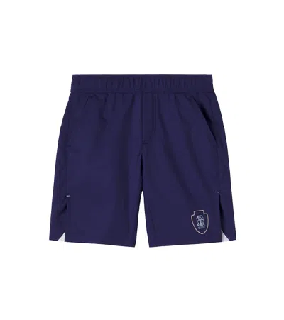 Brunello Cucinelli Kids' Logo Shorts In Blue