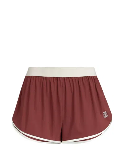 Brunello Cucinelli Logo Shorts In Red