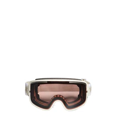 Brunello Cucinelli Logo Ski Goggles In Brown