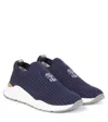 Brunello Cucinelli Knitted Slip-on Sneakers In Blue