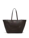 Brunello Cucinelli Geometric Design Leather Tote Bag With Structured Silhouette In Brown