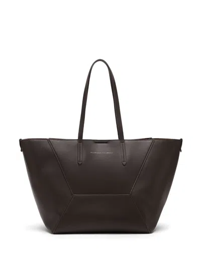 BRUNELLO CUCINELLI SMALL BC DUO LEATHER TOTE BAG