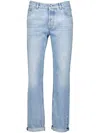 Brunello Cucinelli Logo-stitched Tapered Jeans In Blue