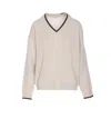 Brunello Cucinelli Logo Sweater In Neutral