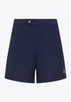 Brunello Cucinelli Classic Blue Swim Shorts With Subtle Logo Detail In Blue