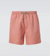 Brunello Cucinelli Logo Swim Trunks In Pink
