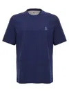 Brunello Cucinelli Cotton Jersey Logo T-shirt In Galassia
