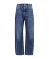 Brunello Cucinelli 'boyfriend' Blue Five Pocket Jeans With Faded Effect In Blue