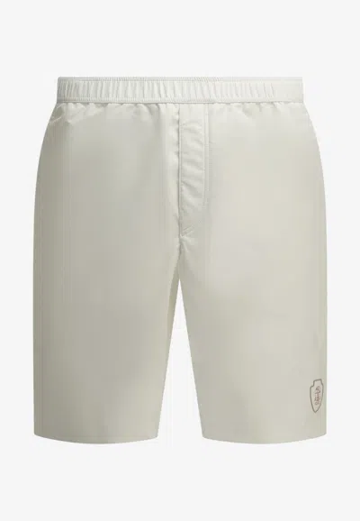 Brunello Cucinelli Logo Track Shorts In Neutral