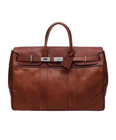 Brunello Cucinelli Logo Travel Bag In Brown