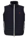 Brunello Cucinelli Gilet In Navy Blue With Front Two-way Zip Fastening In Blue