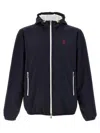 Brunello Cucinelli Membranated Nylon Jacket With Logo And Hood