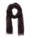 Brunello Cucinelli Logo Wool Scarf In Gray