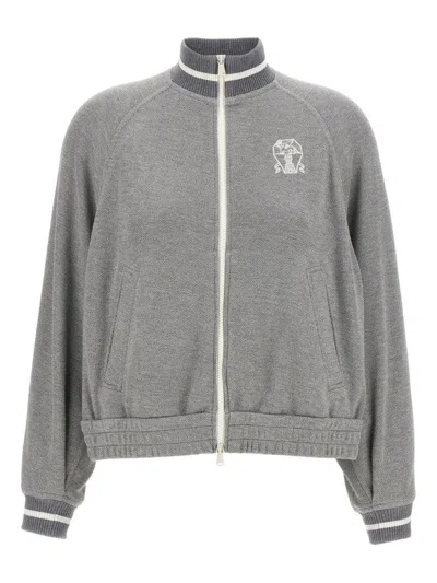 Brunello Cucinelli Logo Zipped Sweatshirt
