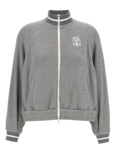 Brunello Cucinelli Logo Zipped Sweatshirt