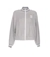 Brunello Cucinelli High Neck Long Sleeve Cardigan With Pockets In Silver