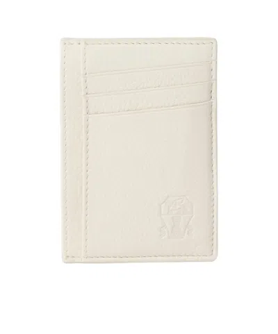 Brunello Cucinelli Logo-debossed Cardholder In White