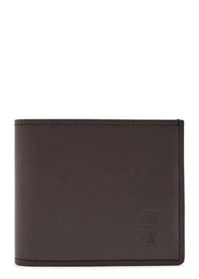 Brunello Cucinelli Logo-debossed Leather Wallet In Purple