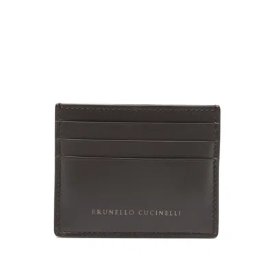 Brunello Cucinelli Logo-detail Card Holder In Brown