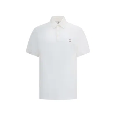 Brunello Cucinelli Logoed Polo Men's Shirt In White