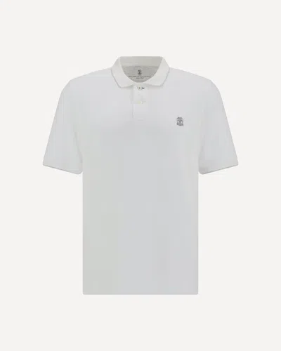 Brunello Cucinelli Logoed Polo Shirt In Grey 1