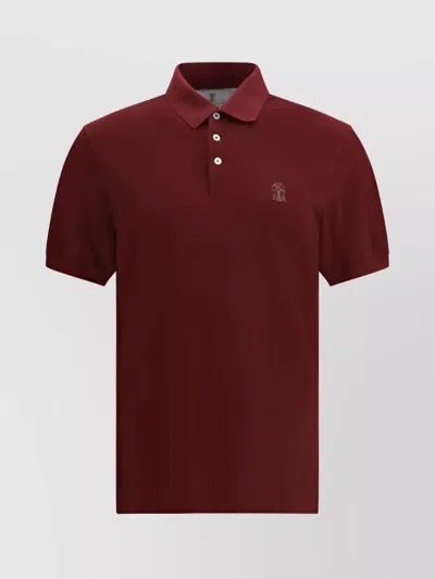 Brunello Cucinelli Logoed Polo Shirt For Casual-chic Look In Brown
