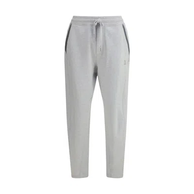 Brunello Cucinelli Men Logoed Sweatpants In Gray