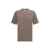 Brunello Cucinelli Mud Cotton Solomeo Crest T-shirt