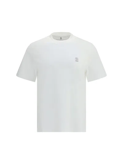 Brunello Cucinelli Logoed T-shirt In White