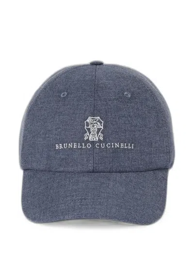 Brunello Cucinelli Logo-embroidered Baseball Cap In Blue