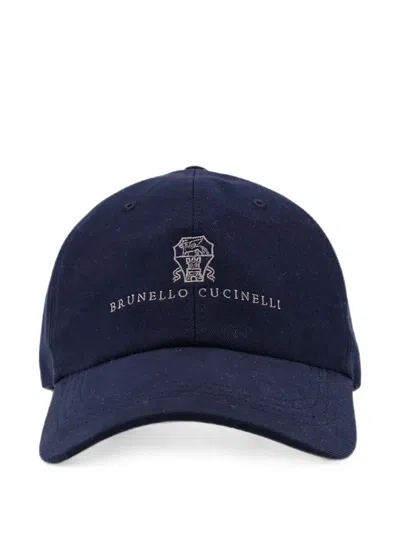 Brunello Cucinelli Logo-embroidered Baseball Cap In Blue