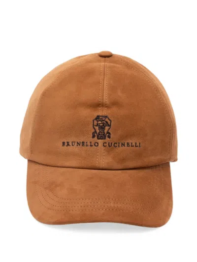 Brunello Cucinelli Logo-embroidered Baseball Cap In Brown