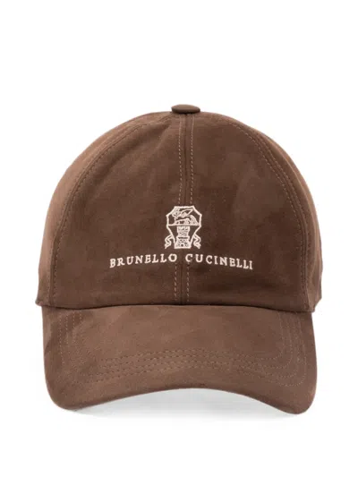 Brunello Cucinelli Logo-embroidered Baseball Cap In Brown