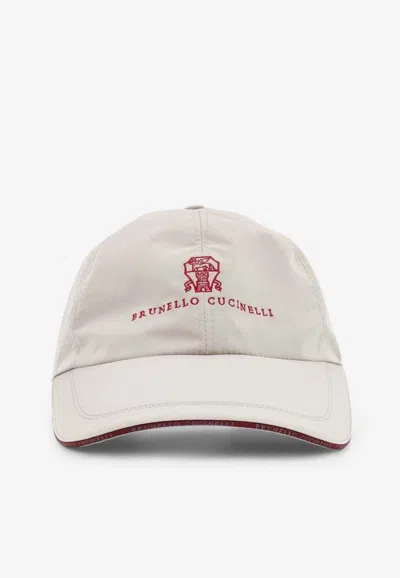 Brunello Cucinelli Logo-embroidered Baseball Cap In Neutral