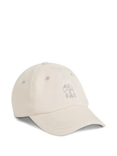 Brunello Cucinelli Kids' Logo-embroidered Baseball Cap In Neutral