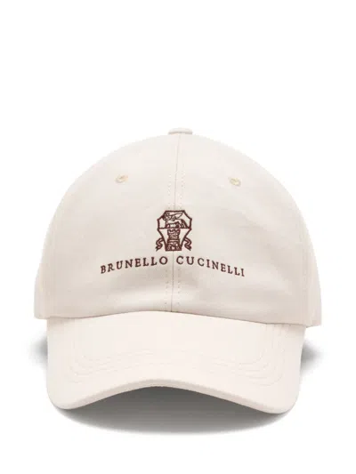 Brunello Cucinelli Logo-embroidered Baseball Cap In Neutral