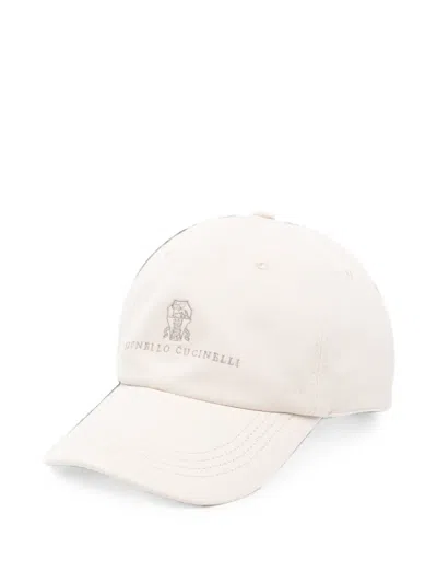 Brunello Cucinelli Logo-embroidered Cap In White