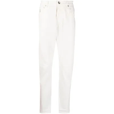 Brunello Cucinelli Logo-embroidered Jeans In White