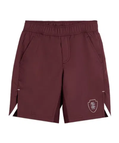 Brunello Cucinelli Kids' Logo-embroidered Track Shorts In Black