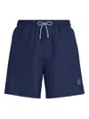 Brunello Cucinelli Straight-leg Mid-length Logo-embroidered Swim Shorts In Blue
